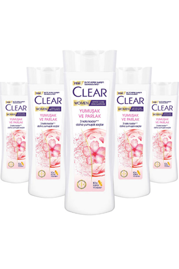 Women's Anti-Dandruff Shampoo Soft and Shiny 350 ml * 5 Pieces