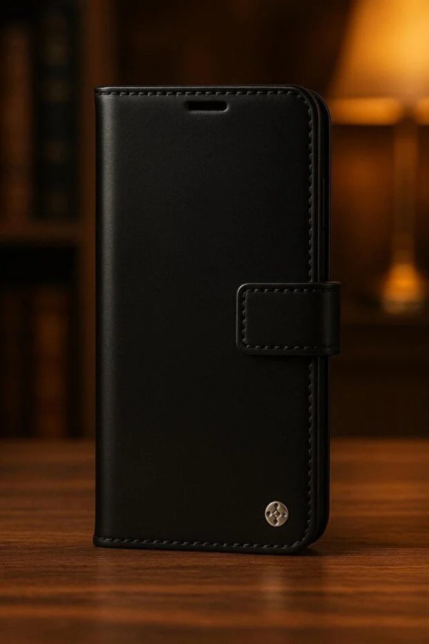 iPhone 17 Pro Case Cover Leather Wallet with Stand and Card Holder, Full Protection on Front and Back