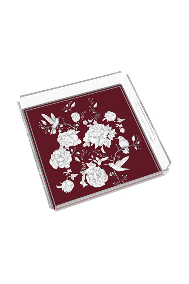 Rose Glow Burgundy 35X35 Plexiglass Tray
