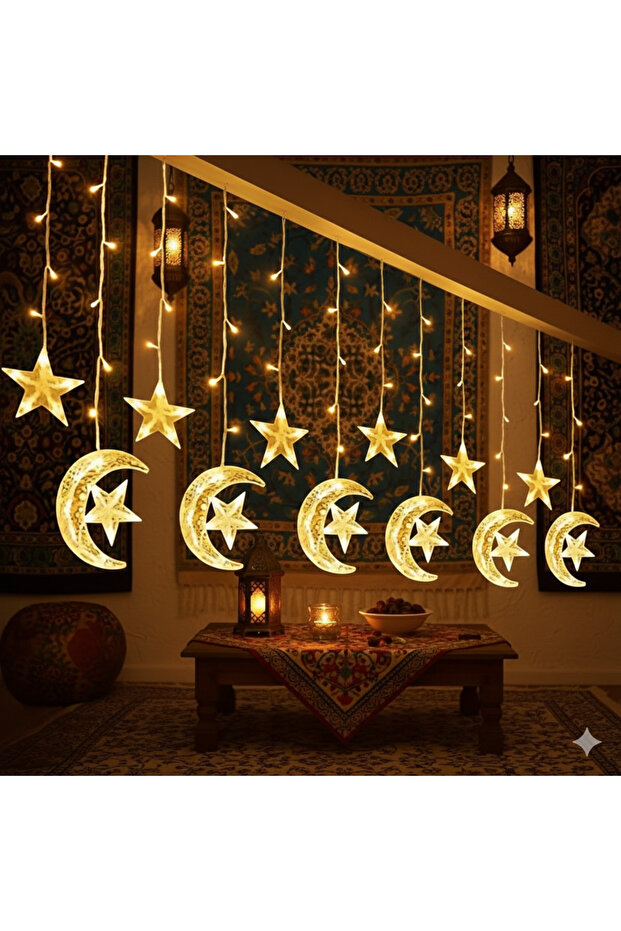 3.5m string lights, Ramadan-themed home decor, star and crescent shape LED lights