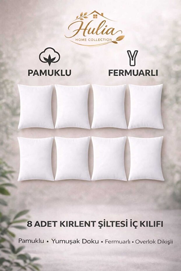 8 Pieces Throw Pillow Mattress Inner Cover Liner Cover Cotton Soft Texture Zippered 45*45 cm or 43*43 cm
