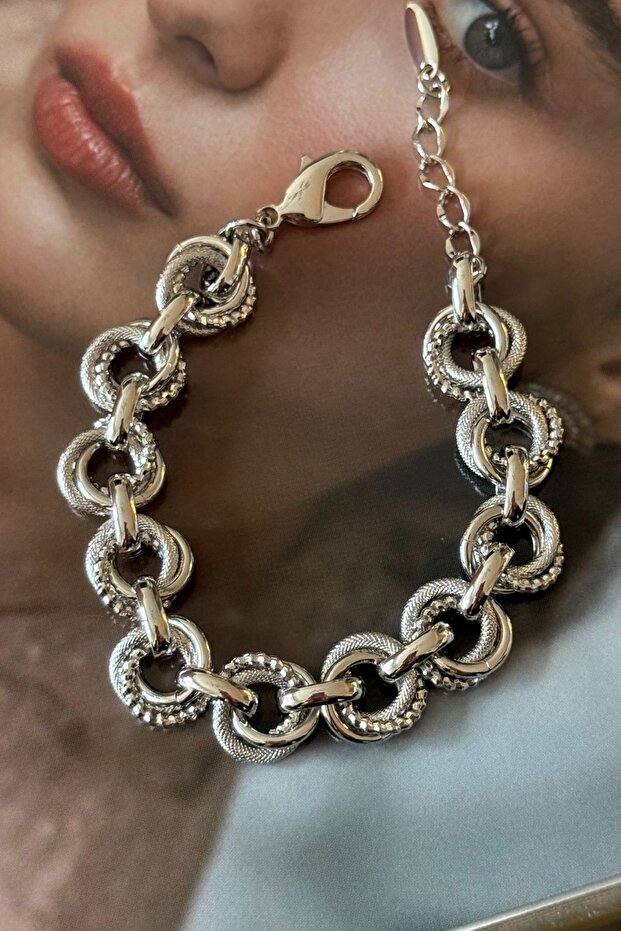 Xuping silver color circle in line bracelet