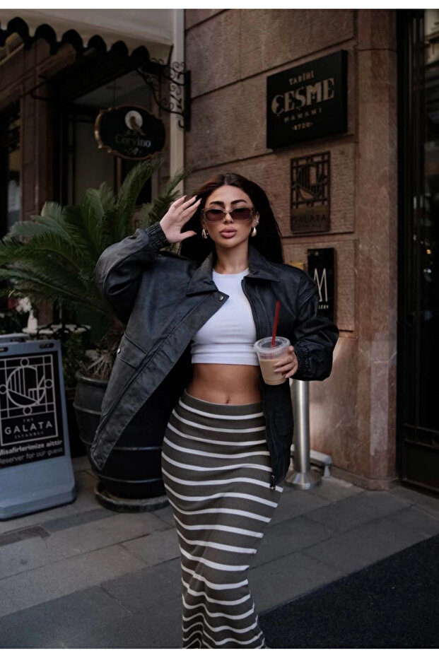 Suni Deri Pilot Ceket - 8