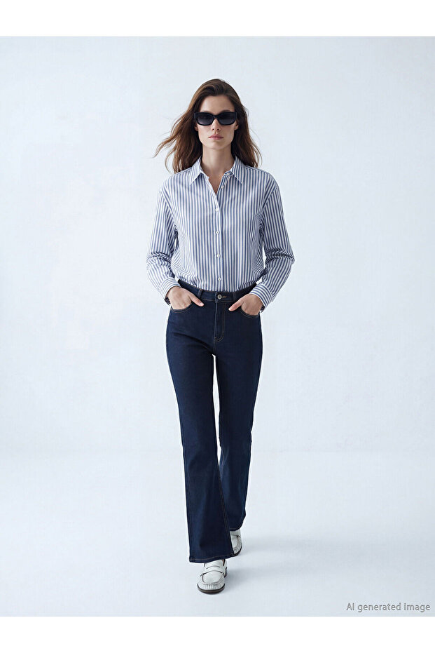 Nevavm Flare Women's Jean Pants with Difference