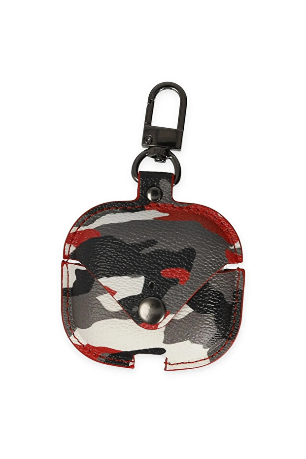 مي للواردات ® حقيبة ايربودز 3 (الجيل الثالث) من الجلد المموه - أحمر