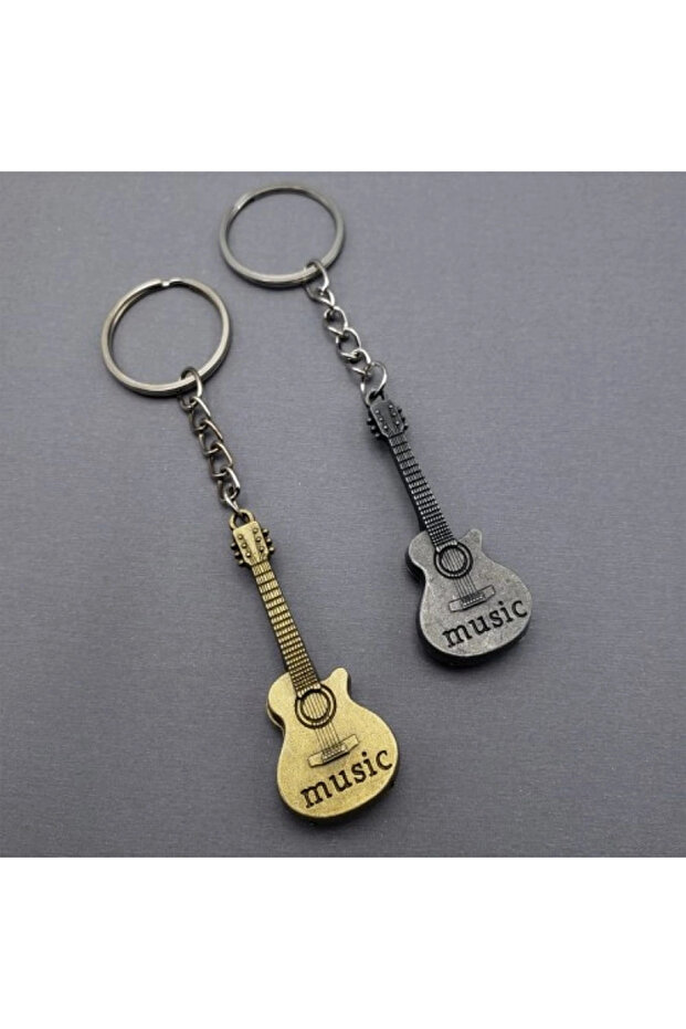 Metal Guitar Keychain