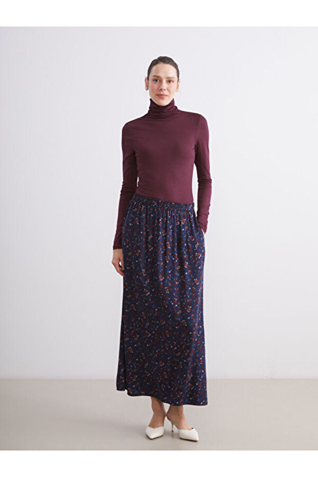 Timeless Clothing & Timeless Choices Embroidered A-Line Skirt with Drawstring Waist
