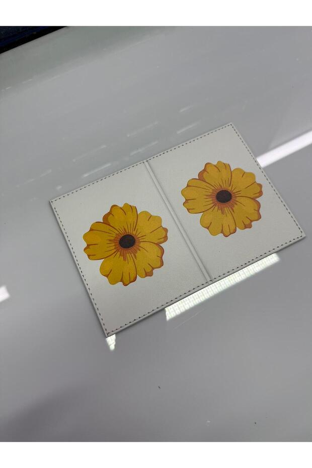 Flower Patterned White License Cover - 1