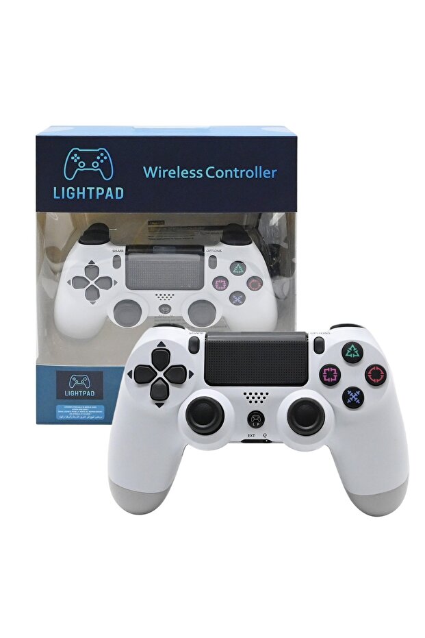 وحدة تحكم لاسلكية LIGHTPAD، عصا تحكم لجهاز بلاي ستيشن 4 والكمبيوتر الشخصي (أبيض)