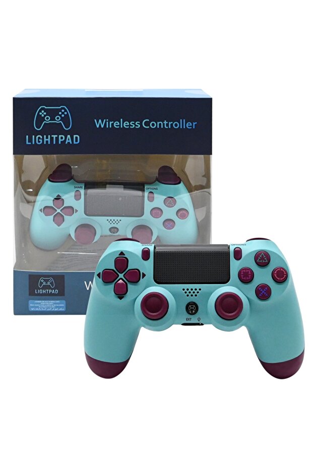 وحدة تحكم لاسلكية LIGHTPAD، عصا تحكم لجهاز بلاي ستيشن 4 والكمبيوتر الشخصي (أزرق توتي)