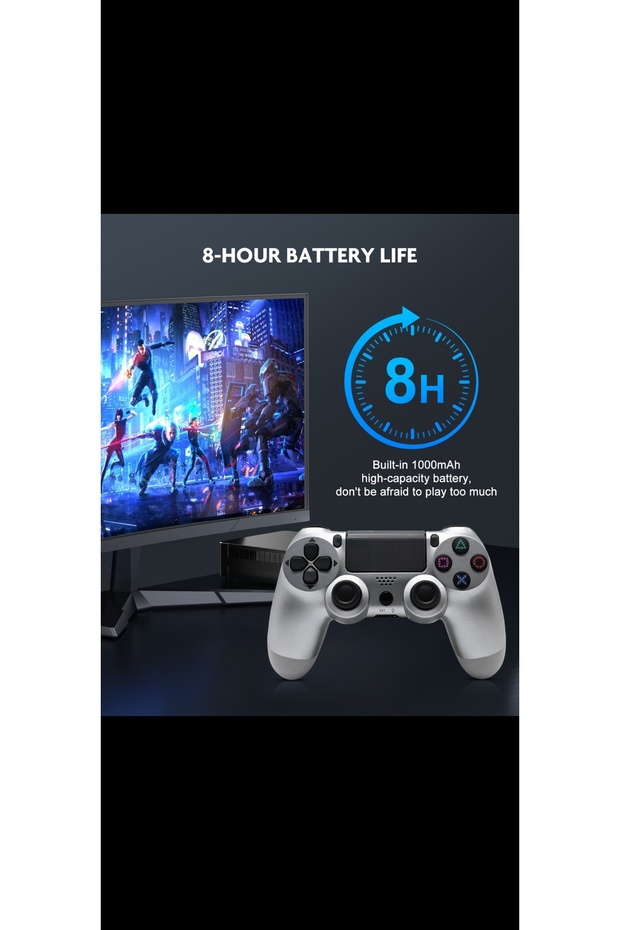 وحدة تحكم لاسلكية، عصا تحكم لجهاز بلاي ستيشن 4 والكمبيوتر الشخصي (فضي) - 4