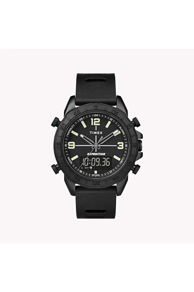 Men's Black Silicone Watch, Brass Case | Tw4b17000