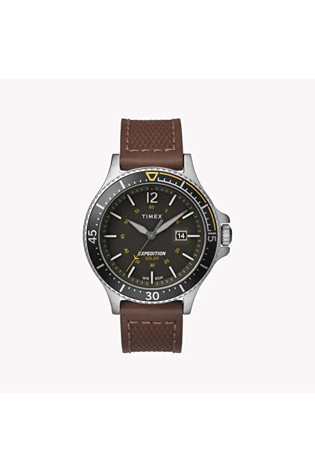 Men's Brown Leather Watch, Gray Dial | Tw4b15100