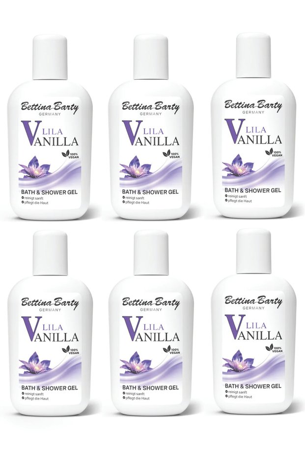 Lila Vanilla Bath & Shower Gel - Purple Vanilla Bath & Shower Gel Mini Size 50 ml 6 Pieces