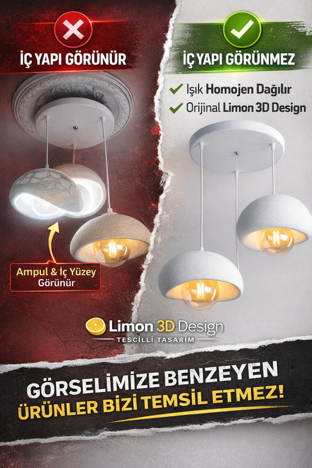 Beton Sarkıt Avize – Rustik Bohem Modern Tekli Sarkıt Avize (E27 Ampul Dahil) - 5