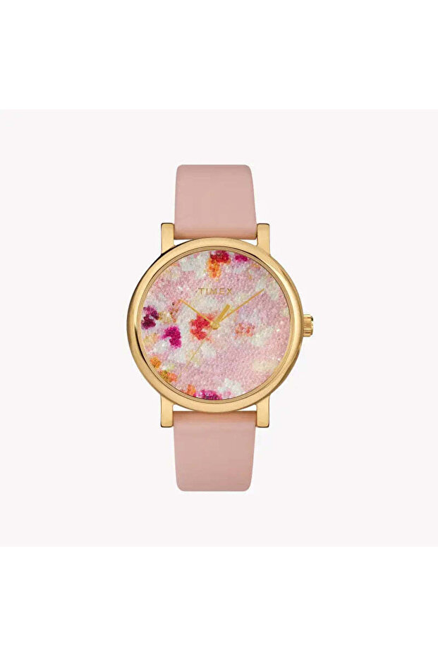 Women's Pink Leather Watch, Brass Case | Tw2r66300