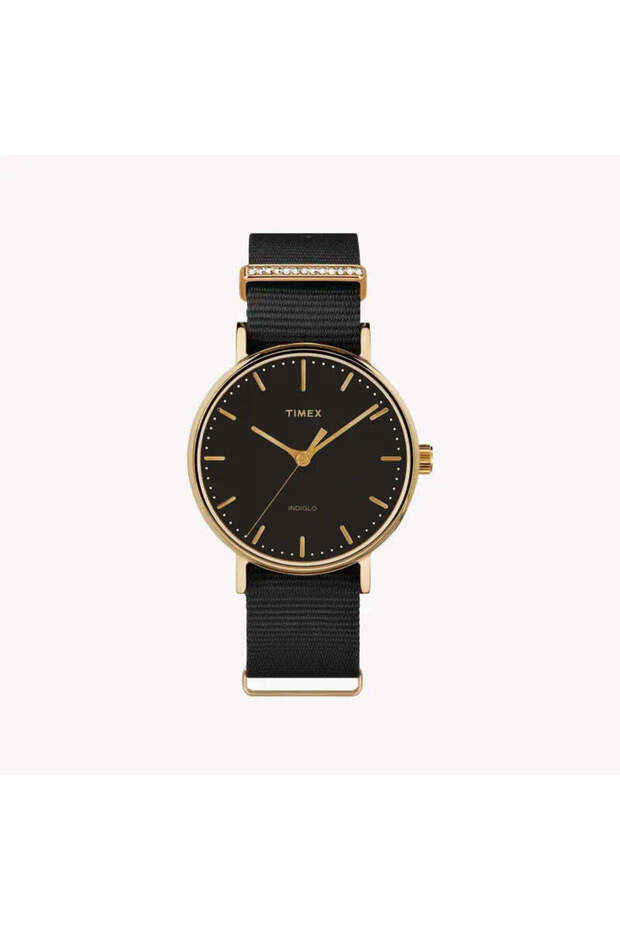 Women's Black Fabric Watch, Brass Gold Case | Tw2r49200
