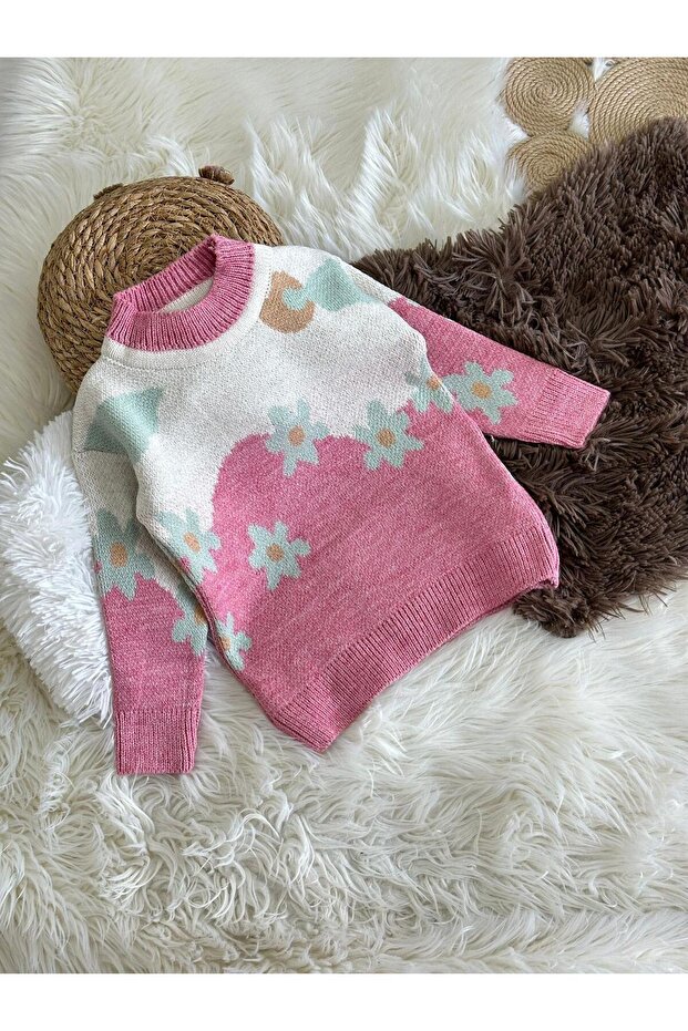 Girl's Floral Sweater