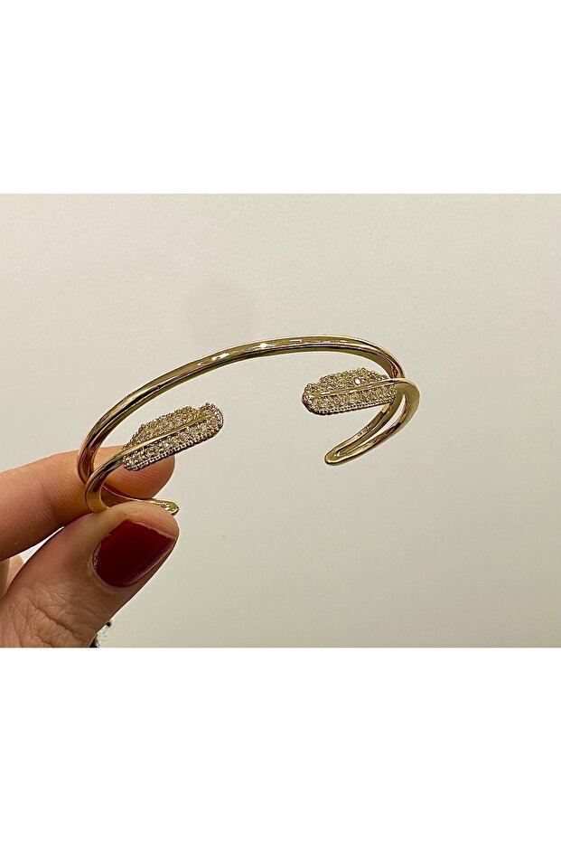 Premium Steel Zircon Stone Vip Handcuff Bracelet