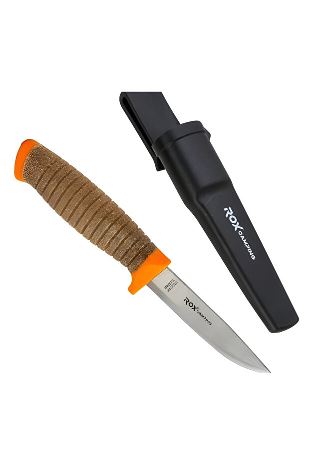Bushcraft Plus Paslanmaz Çelik Kamp Bıçağı - Turuncu - 2
