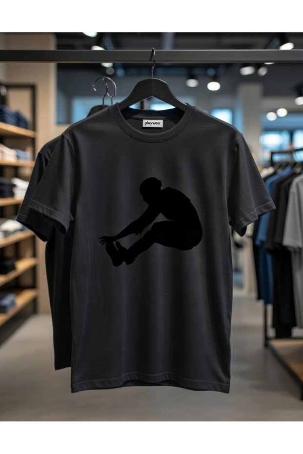 Play Wear Unisex Bol Kalıp Sportsman V1 Crew Neck Printed T-Shirt