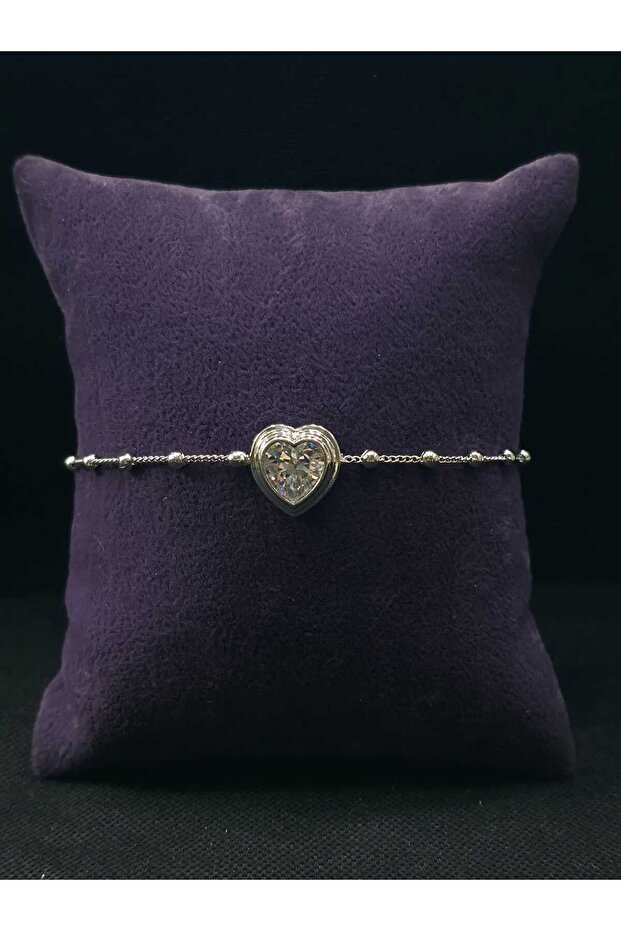 Heart Model Zircon Stone Bulk Chain Design Steel Bracelet Dear Love Romantic Theme Heart Bracelet