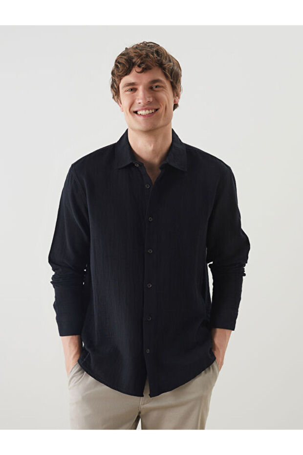 Comfortable Fit Long Sleeve Men's Shirt