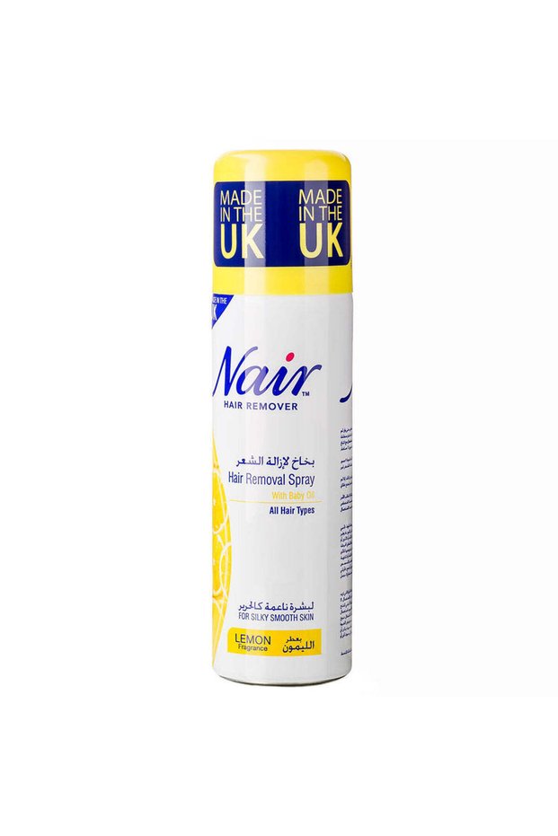 Silkening & Smoothing Legs & Underarms Hair Removal Spray Lemon Scent with Baby Oil for All Hai