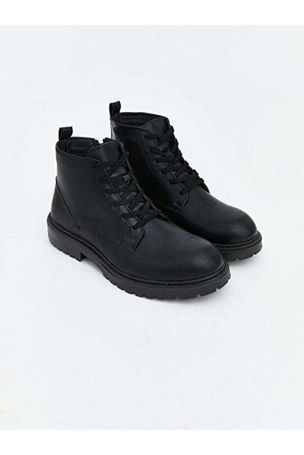 I-Tie-Up and Zippered Leather Look Men's Boots from Freezen Store
