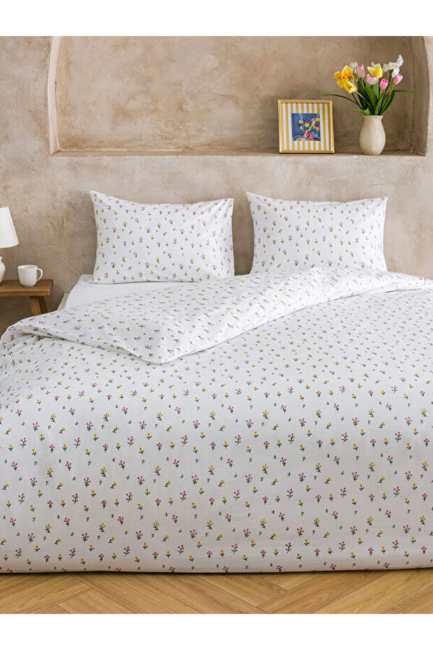 Flower Embroidered C Double Duvet Cover Set for Style Seekers by Uzg Store