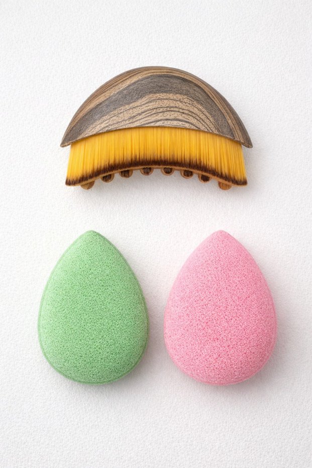 Lymphatic Drainage Dry Brush Facial Body Massage, 2 Washable Facial Exfoliating Sponges