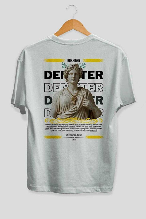 Demeter 2 Mythology Back Printed White Oversize T-Shirt Men Women Cotton Crew Neck Tshirt