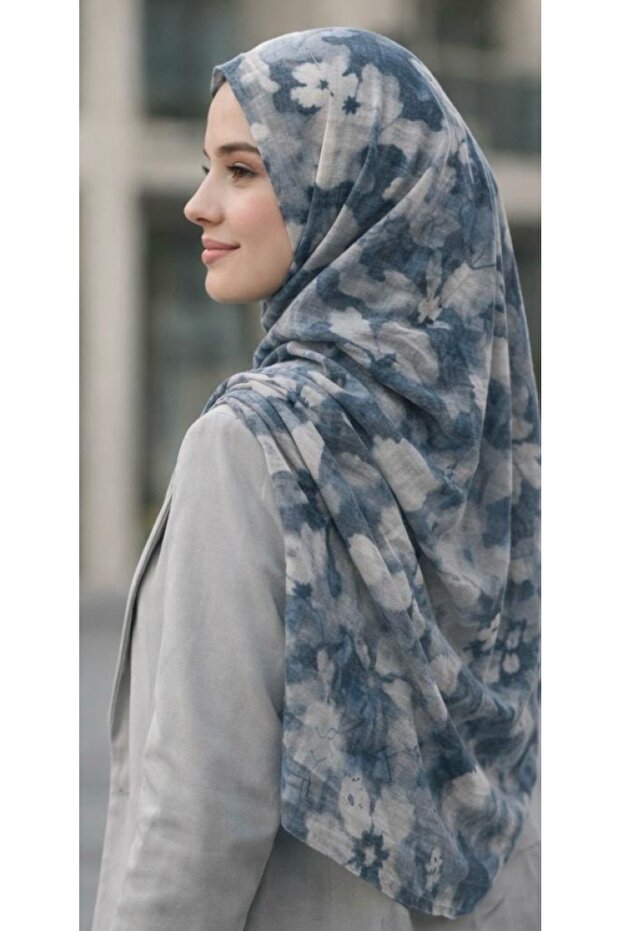 Patterned Bamboo Cotton Shawl - 3