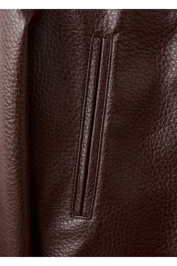 Şerit yakalı cepli ceket - 5