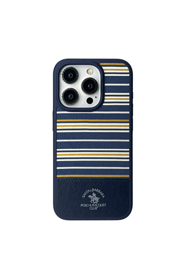 Original POLO & RACQUET CLUB iPhone 15 Pro Isaac Series Leather Case - Blue