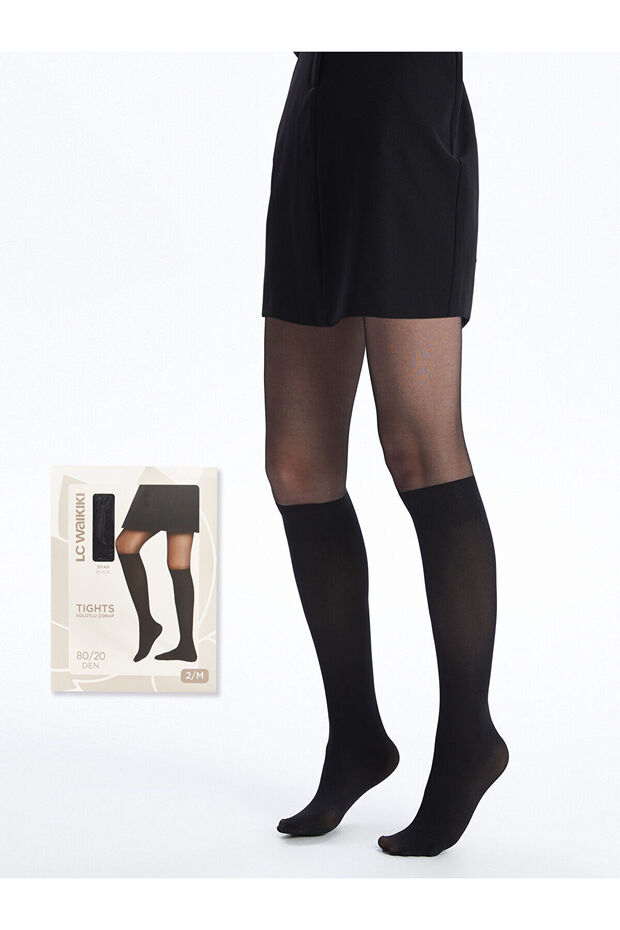 Two Mt Shop Quality Lcw Dream Black Plain Women's Pantyhose