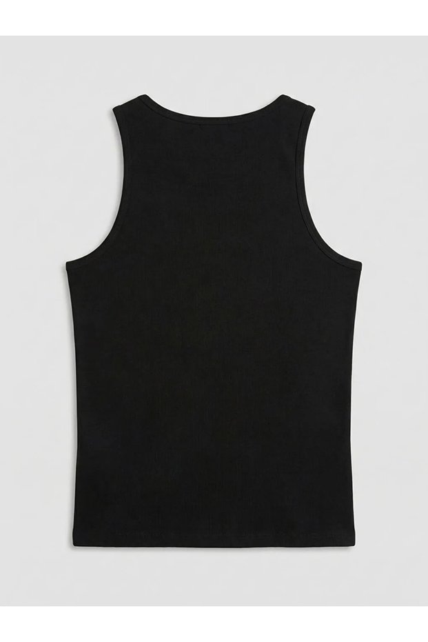 Black U-Neck Men's Undershirt 3-Piece Set