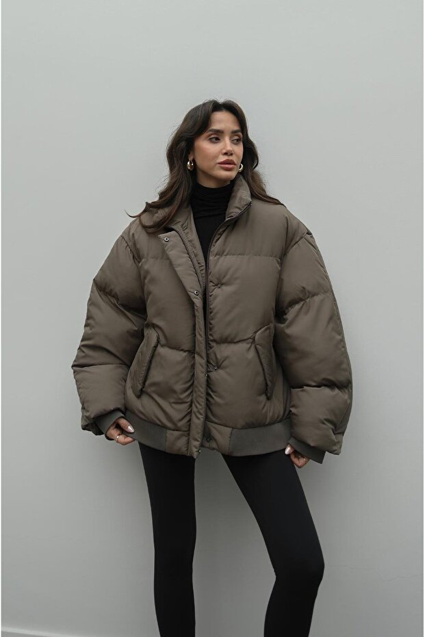 Haki Puffer Mont - 1