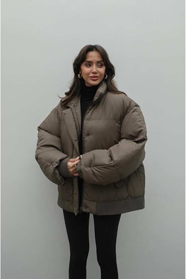 Haki Puffer Mont - 2