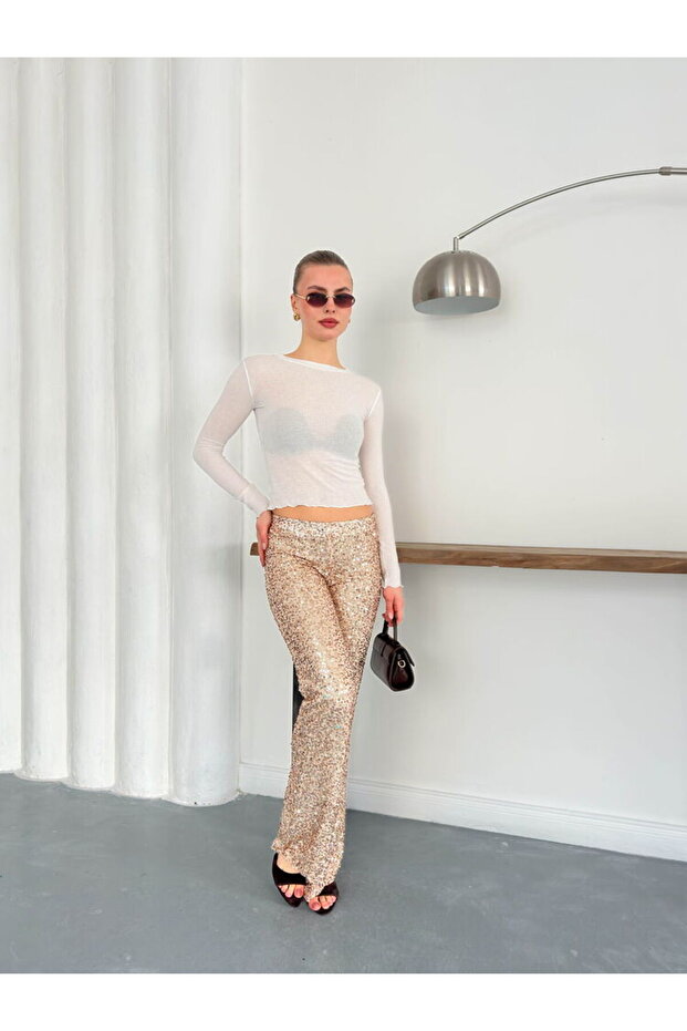 Sequin Pants - Stone | D2936 - 2