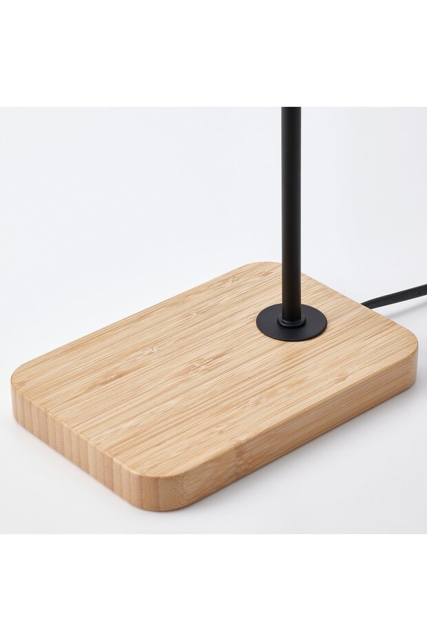 مصباح طاولة، أسود/خيزران - 4