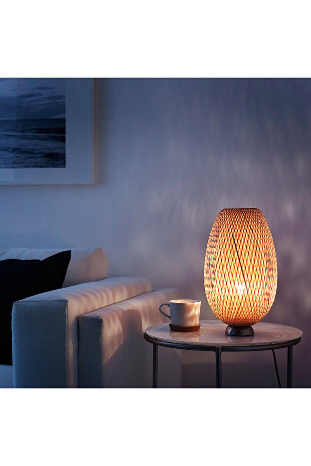 مصباح طاولة، مصنوع من الخيزران/يدوي الصنع - 3