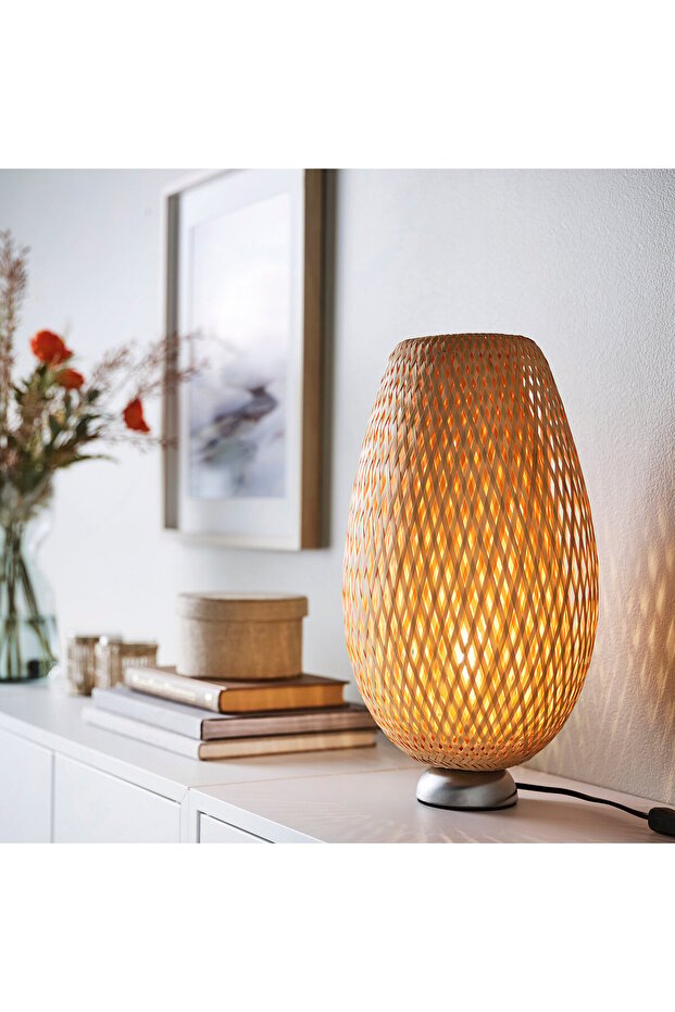 مصباح طاولة، مصنوع من الخيزران/يدوي الصنع - 2