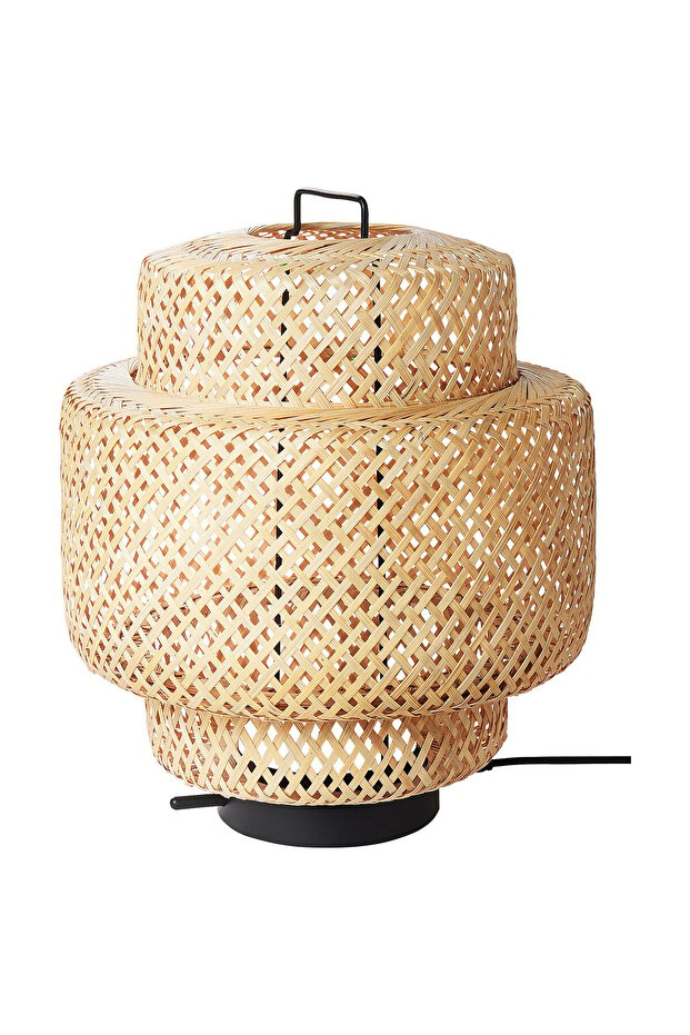 مصباح طاولة LED، مصنوع من الخيزران/يدوي، قابل لتعديل شدة الإضاءة - 1