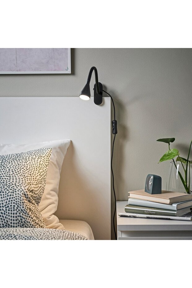 مصباح LED مثبت بمشبك، أسود - 2