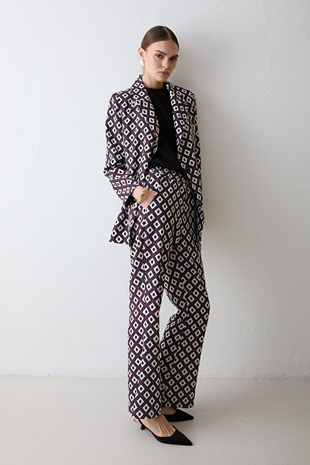 Patterned Jacket Suit 32-2674 - 4
