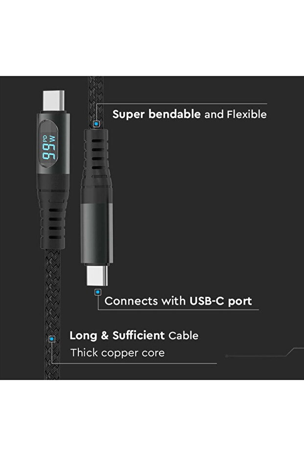 TYPE C - TYPE C CABLE 1M WITH DISPLAY - 6