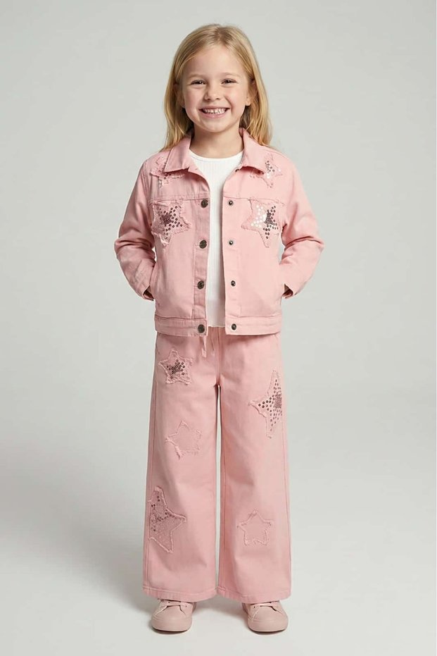 Girls' Jacket Badi̇ Pants 3-Piece Set 26Ydmb0657