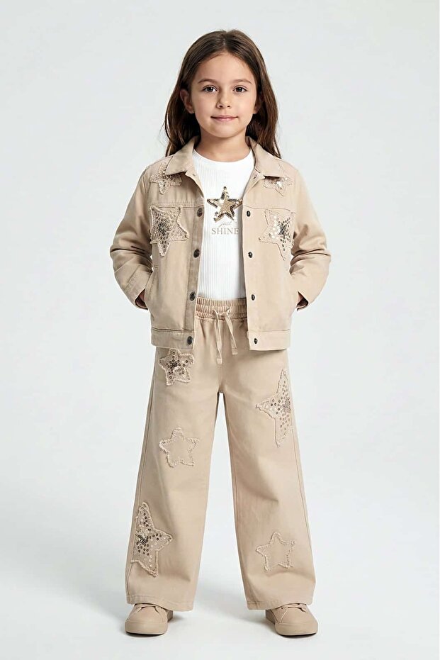Girls' Jacket Badi̇ Pants 3-Piece Set 26Ydmb0657