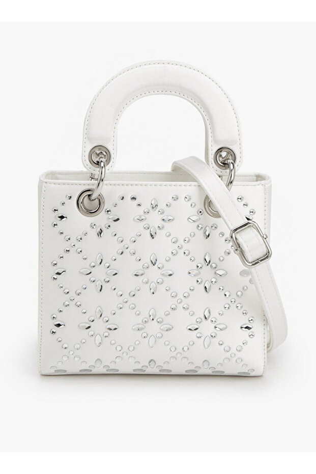 Floral Bella Embellished Tote Bag with Detachable Strap